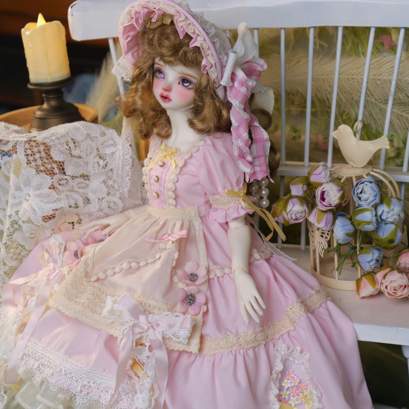 【1/4】ドール服 桜風トラベル 4点セット ロリータ 洋装 ピンク ロリータ ワンピース 樱风旅程