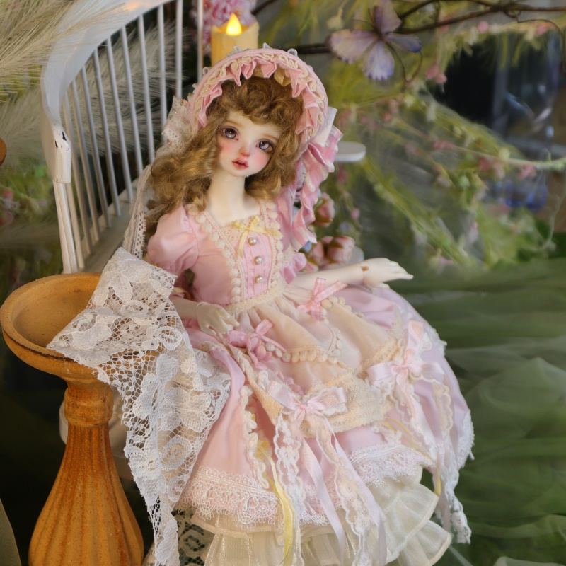 【1/4】ドール服 桜風トラベル 4点セット ロリータ 洋装 ピンク ロリータ ワンピース 樱风旅程