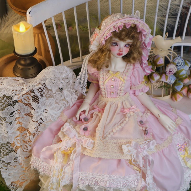 【1/4】ドール服 桜風トラベル 4点セット ロリータ 洋装 ピンク ロリータ ワンピース 樱风旅程