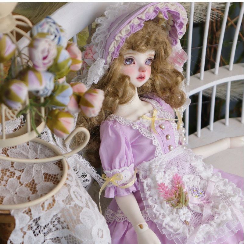 【1/4】ドール服 槿 むくげ 4点セット ロリータ 洋装 槿上花语 ラベンダー ロリータ ワンピース