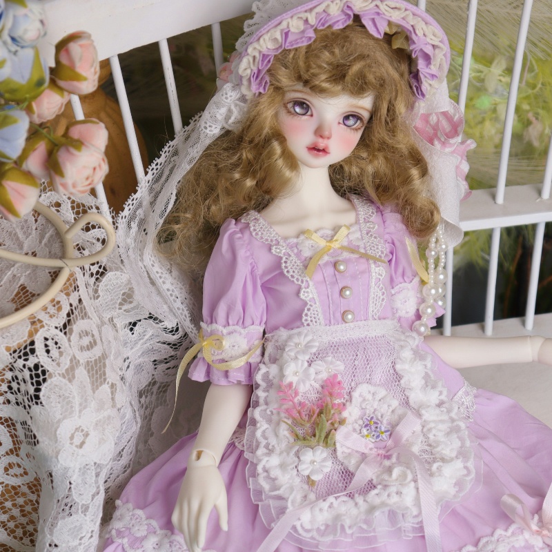 【1/4】ドール服 槿 むくげ 4点セット ロリータ 洋装 槿上花语 ラベンダー ロリータ ワンピース