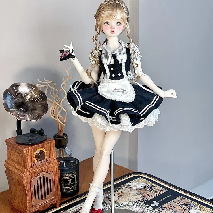 【1/4】ドール服　ニャーニャー・マキアート　メイド　ロリータ　ロリータ　洋装　ロリータ　ワンピース