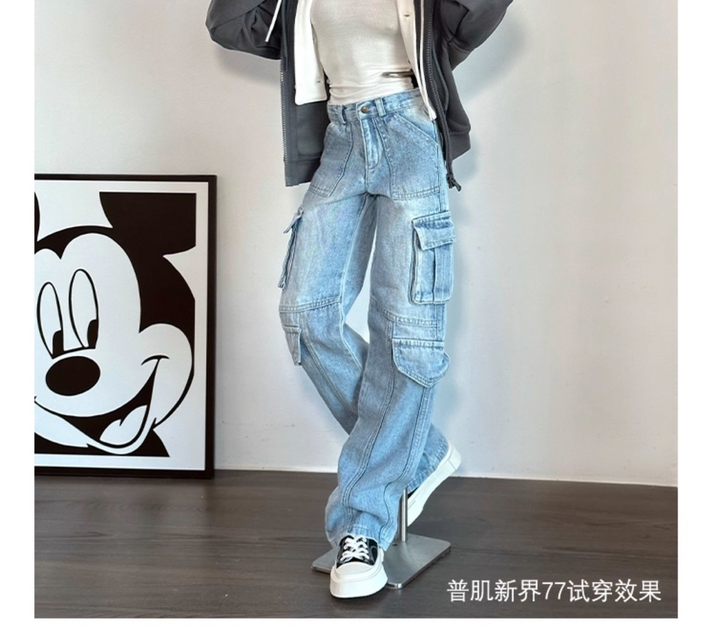 【ID75】デニムカーゴパンツ　AM77　ドール服