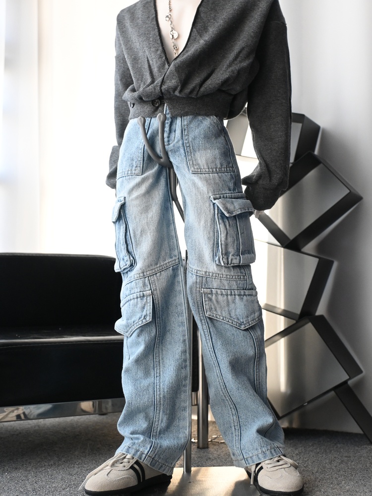 【ID75】デニムカーゴパンツ　AM77　ドール服