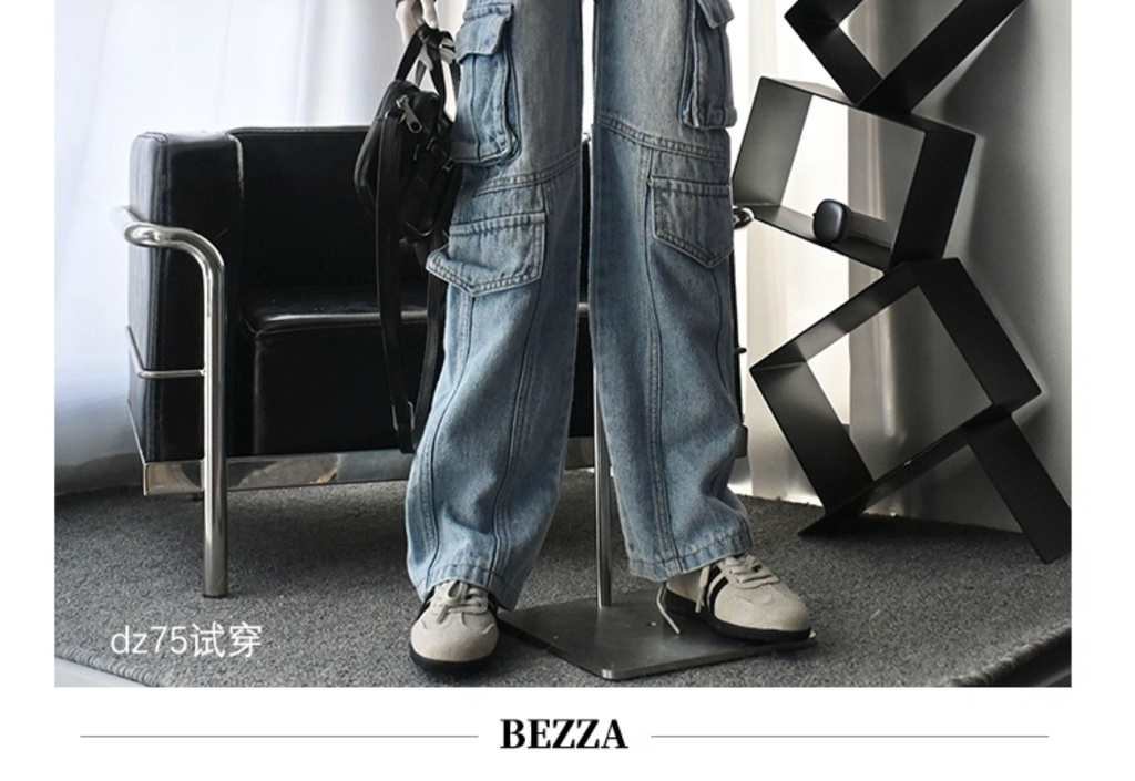 【ID75】デニムカーゴパンツ　AM77　ドール服