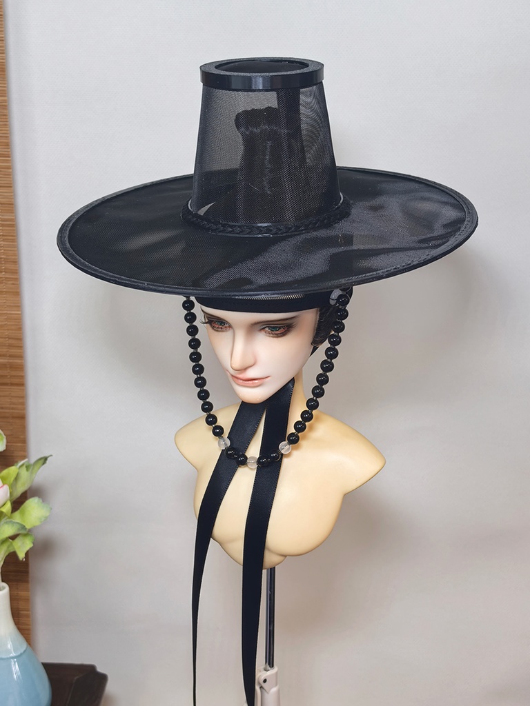 【1/4】【1/3】【ID75】黒笠 韓国 朝鮮風 明代風 ドール用 古装 帽子 撮影小物