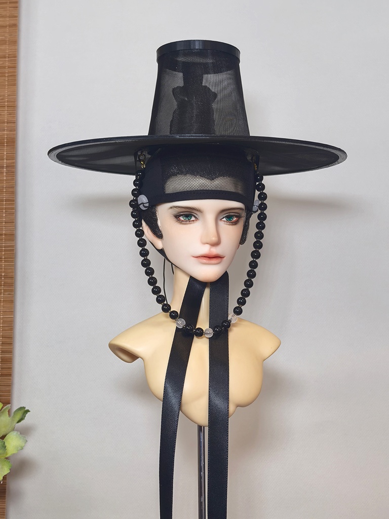 【1/4】【1/3】【ID75】黒笠 韓国 朝鮮風 明代風 ドール用 古装 帽子 撮影小物