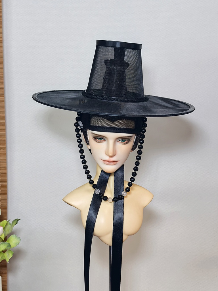 【1/4】【1/3】【ID75】黒笠 韓国 朝鮮風 明代風 ドール用 古装 帽子 撮影小物