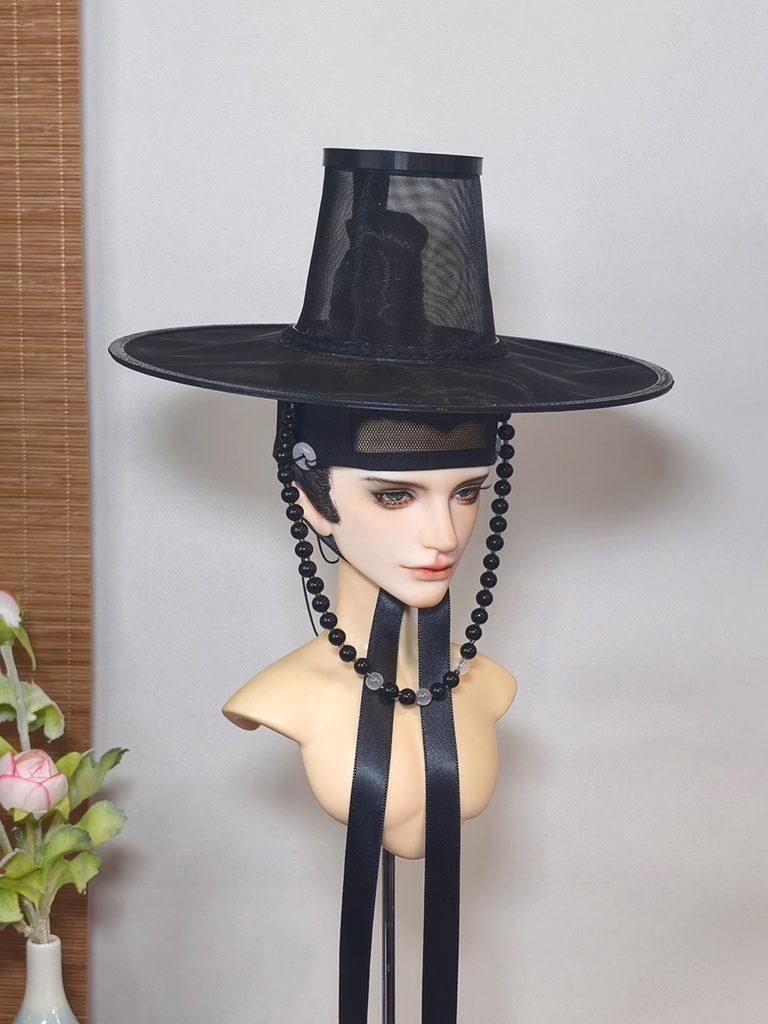 【1/4】【1/3】【ID75】黒笠 韓国 朝鮮風 明代風 ドール用 古装 帽子 撮影小物