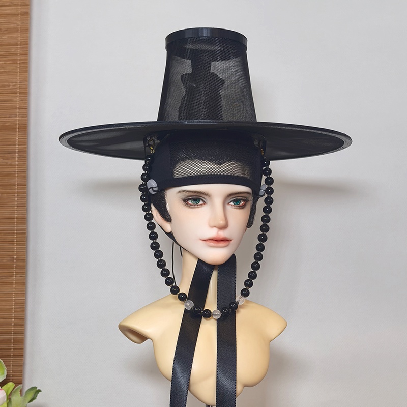 【1/4】【1/3】【ID75】黒笠 韓国 朝鮮風 明代風 ドール用 古装 帽子 撮影小物