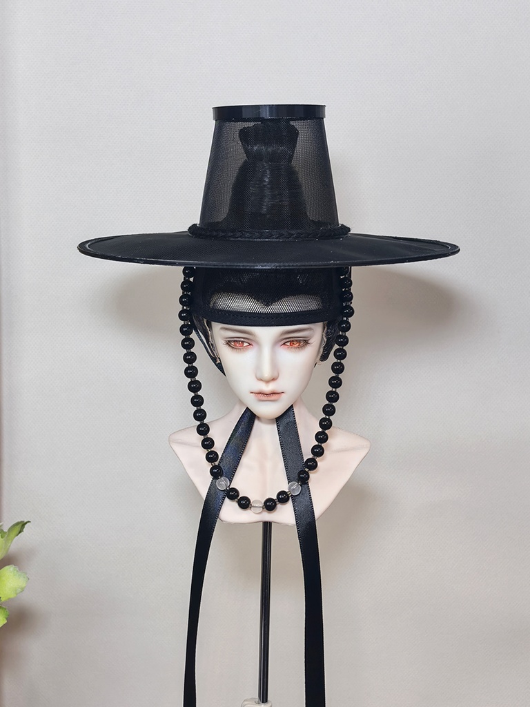 【1/4】【1/3】【ID75】黒笠 韓国 朝鮮風 明代風 ドール用 古装 帽子 撮影小物