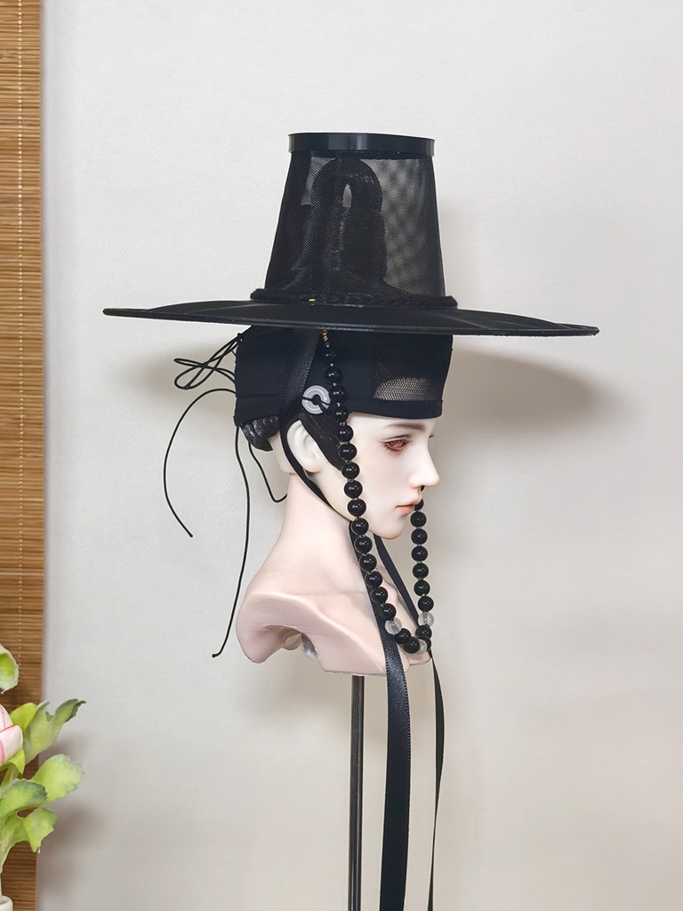 【1/4】【1/3】【ID75】黒笠 韓国 朝鮮風 明代風 ドール用 古装 帽子 撮影小物