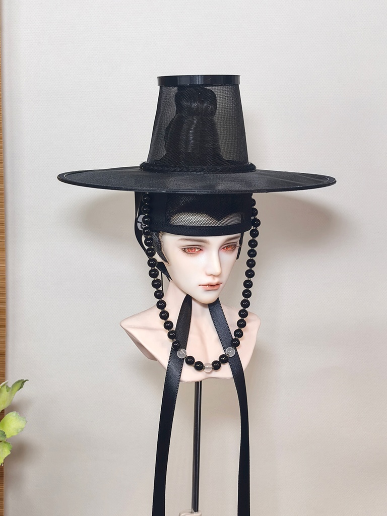 【1/4】【1/3】【ID75】黒笠 韓国 朝鮮風 明代風 ドール用 古装 帽子 撮影小物