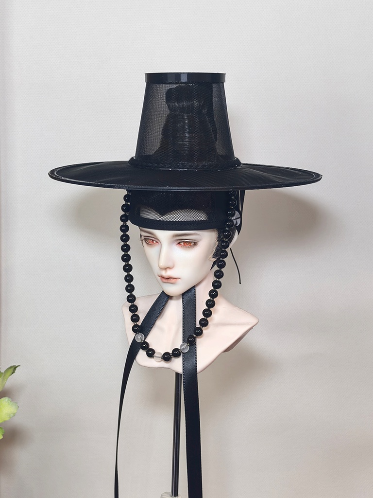 【1/4】【1/3】【ID75】黒笠 韓国 朝鮮風 明代風 ドール用 古装 帽子 撮影小物