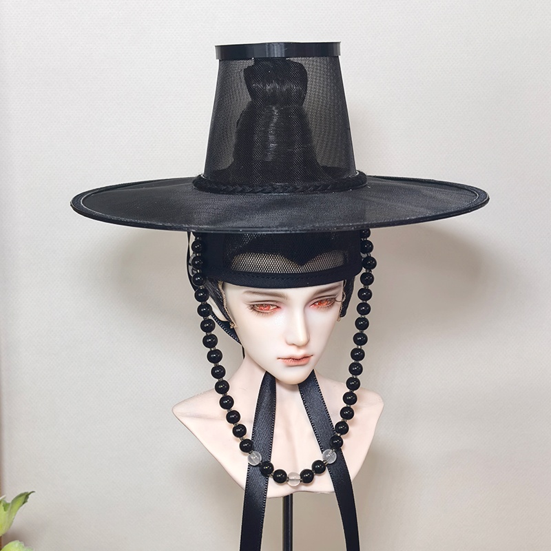 【1/4】【1/3】【ID75】黒笠 韓国 朝鮮風 明代風 ドール用 古装 帽子 撮影小物