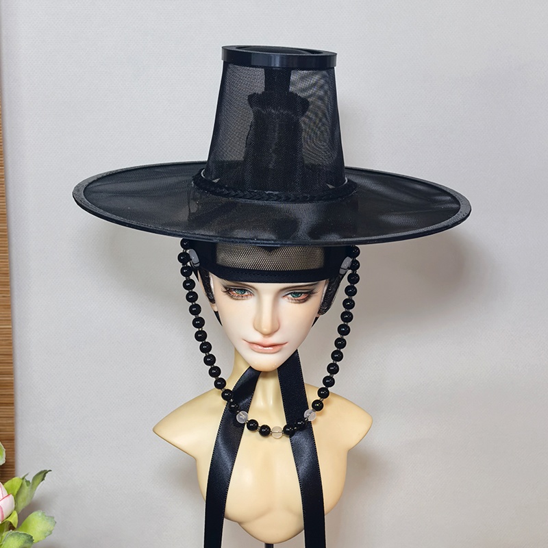 【1/4】【1/3】【ID75】黒笠 韓国 朝鮮風 明代風 ドール用 古装 帽子 撮影小物