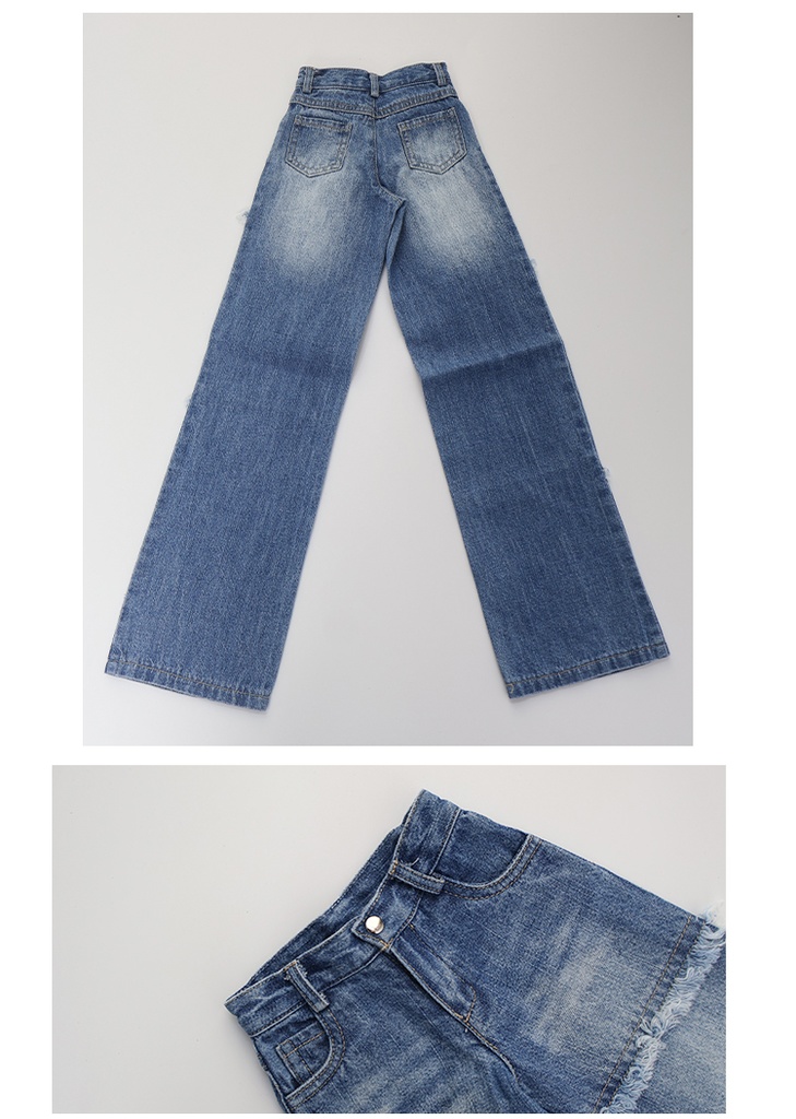 【1/4,ID75】デニムパンツ フリンジ加工 ドール服