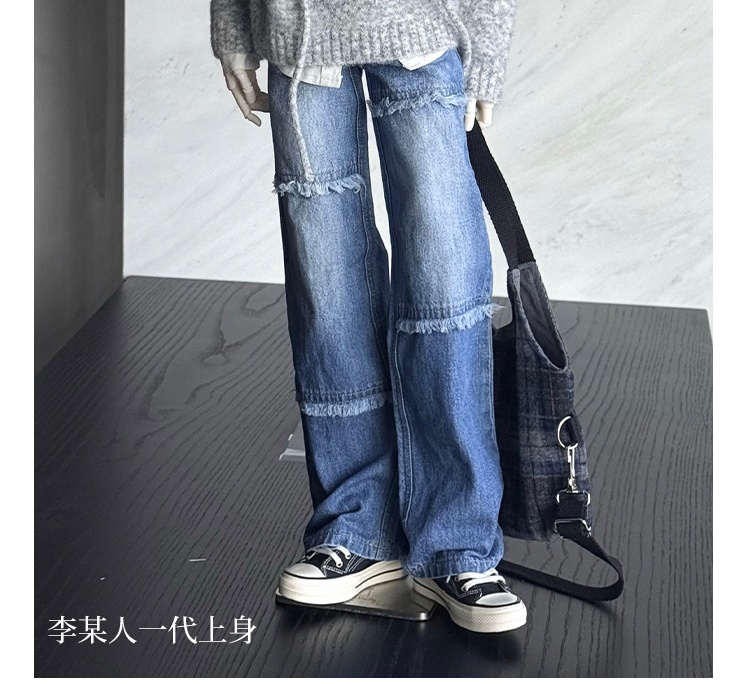 【1/4,ID75】デニムパンツ フリンジ加工 ドール服