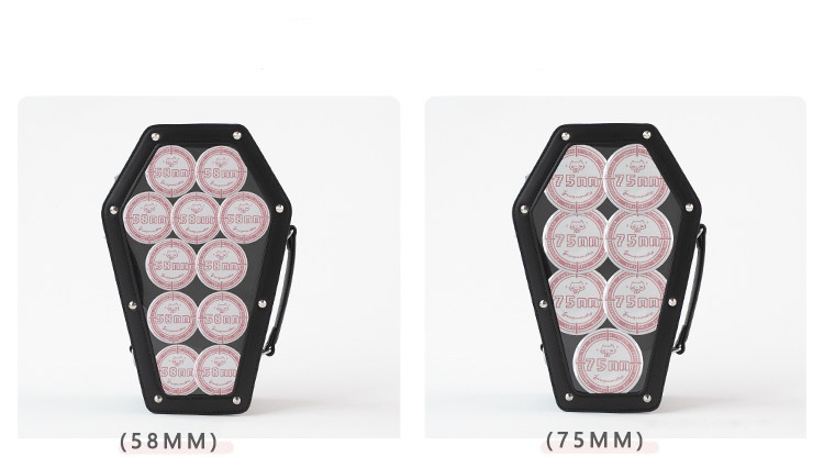 痛バッグ 20cmぬい対応 棺型 ゴシック ロリータ クリア窓