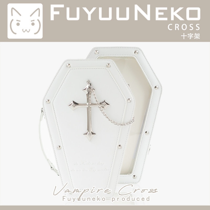 痛バッグ 20cmぬい対応 棺型 ゴシック ロリータ クリア窓