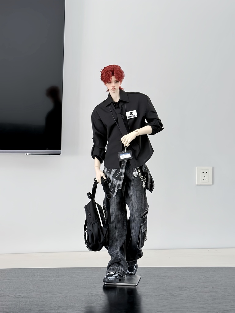 【ID75,73,77】シャツ 7色 同色系のネクタイ付き