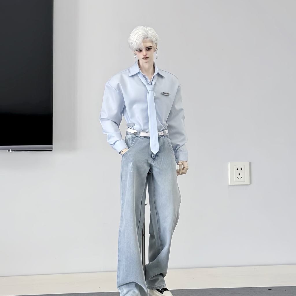 【ID75,73,77】シャツ 7色 同色系のネクタイ付き