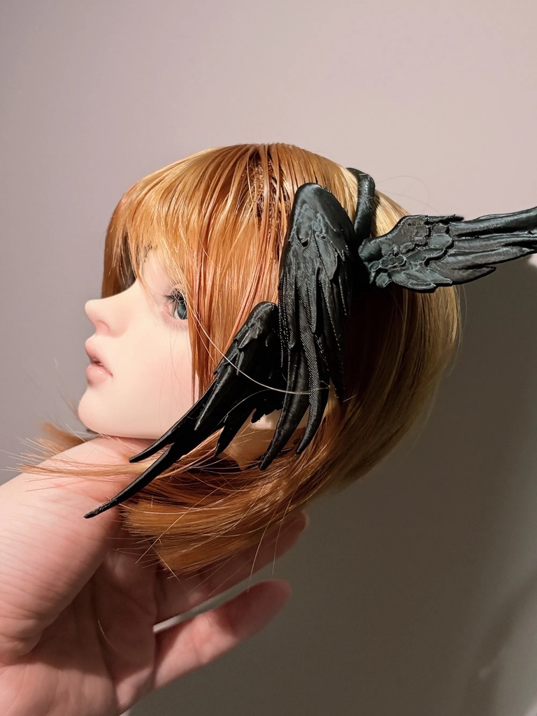 【1/4,1/3】天使 エンジェルウィング ヘッドドレス 白 黒