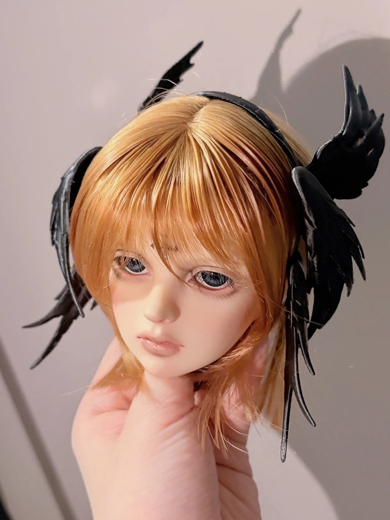 【1/4,1/3】天使 エンジェルウィング ヘッドドレス 白 黒
