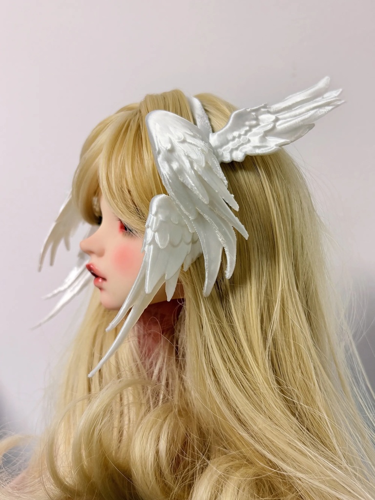 【1/4,1/3】天使 エンジェルウィング ヘッドドレス 白 黒