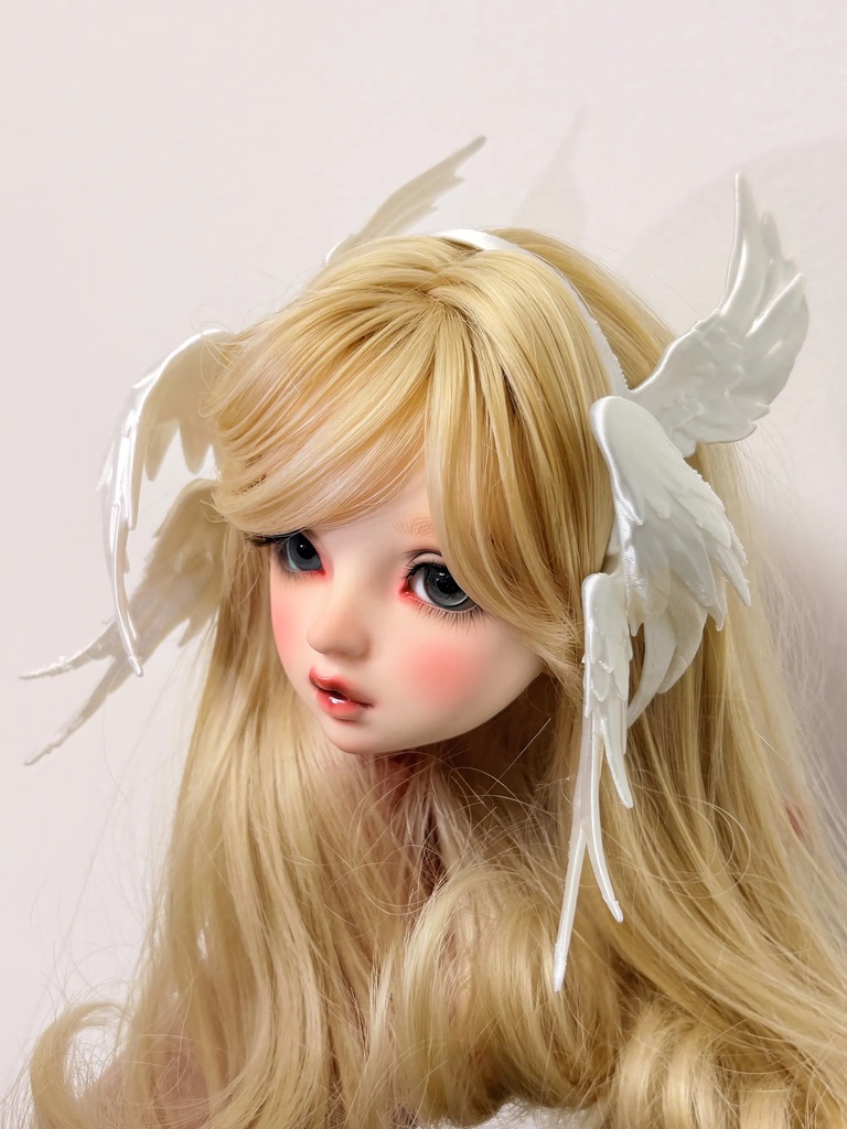 【1/4,1/3】天使 エンジェルウィング ヘッドドレス 白 黒