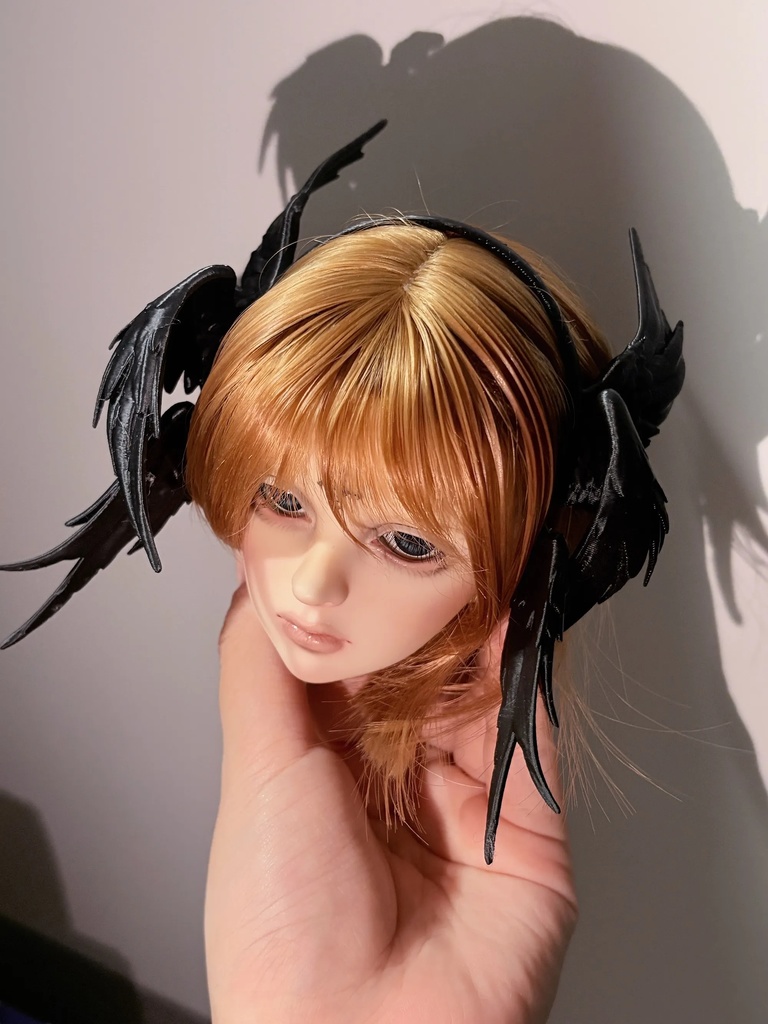 【1/4,1/3】天使 エンジェルウィング ヘッドドレス 白 黒