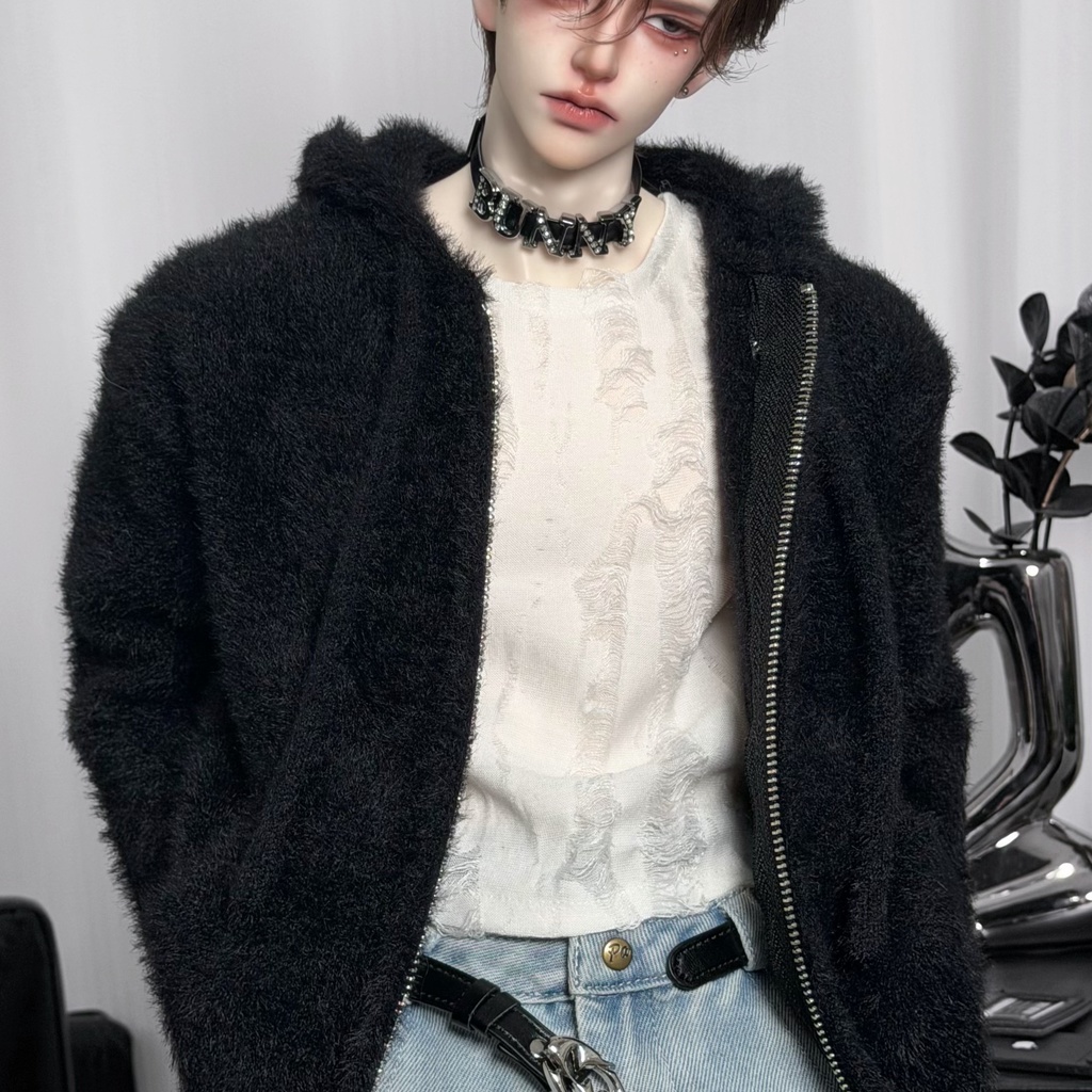 カーディガン ファスナー付きフード 1/4ドール服 4色展開