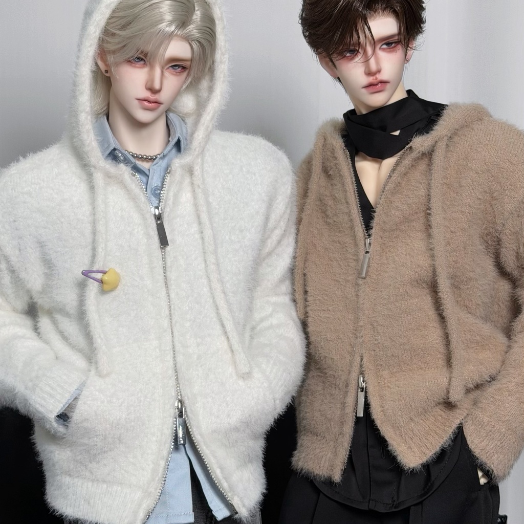 カーディガン ファスナー付きフード 1/4ドール服 4色展開