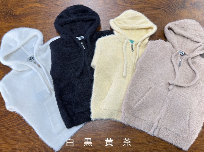 カーディガン ファスナー付きフード 1/4ドール服 4色展開