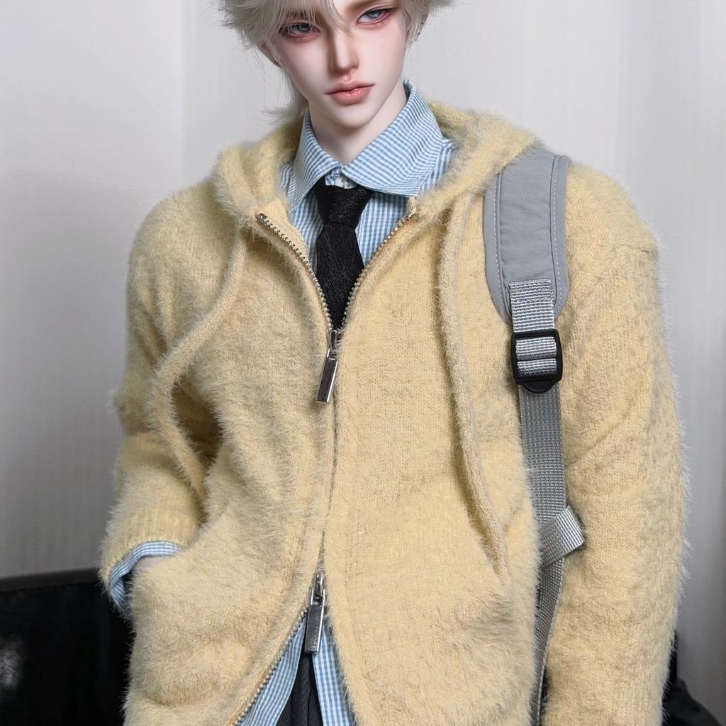 カーディガン ファスナー付きフード 1/4ドール服 4色展開