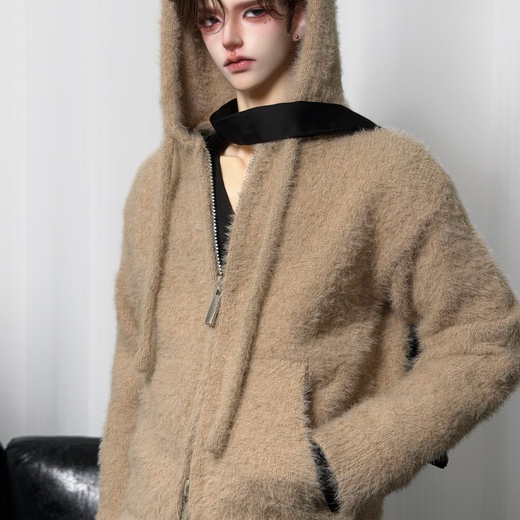 カーディガン ファスナー付きフード 1/4ドール服 4色展開