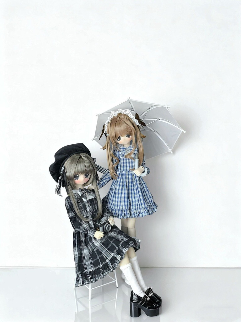 チェックワンピース 1/4ドール服