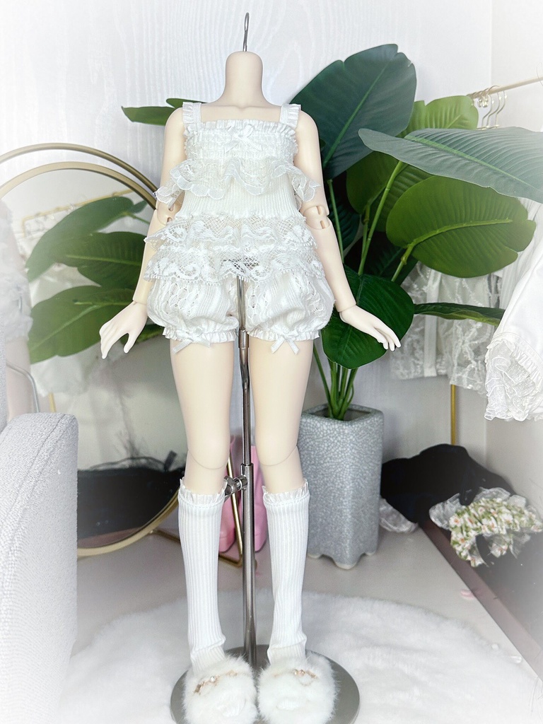 1/4ドール服 3点セット ピュアレース キャミセット