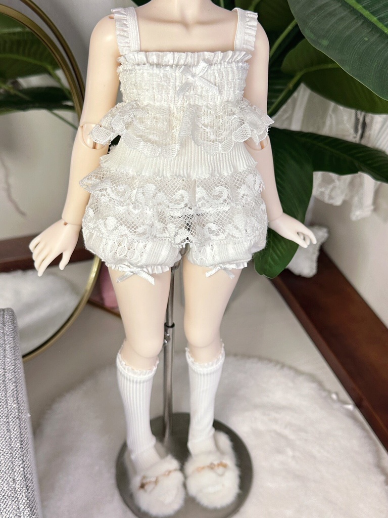 1/4ドール服 3点セット ピュアレース キャミセット