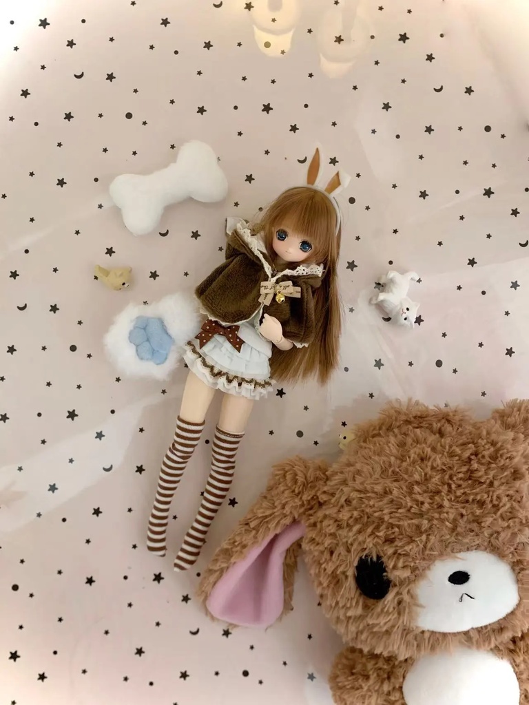 1/6ドール服 猫耳ケープ azone ob22 ob24