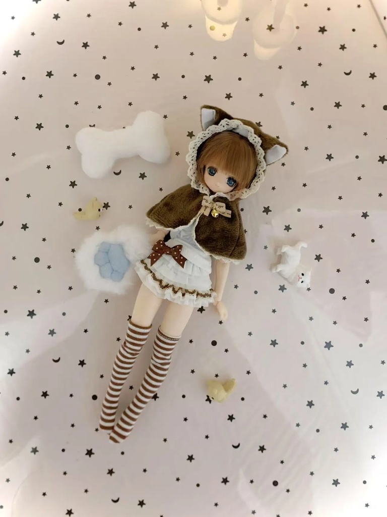 1/6ドール服 猫耳ケープ azone ob22 ob24