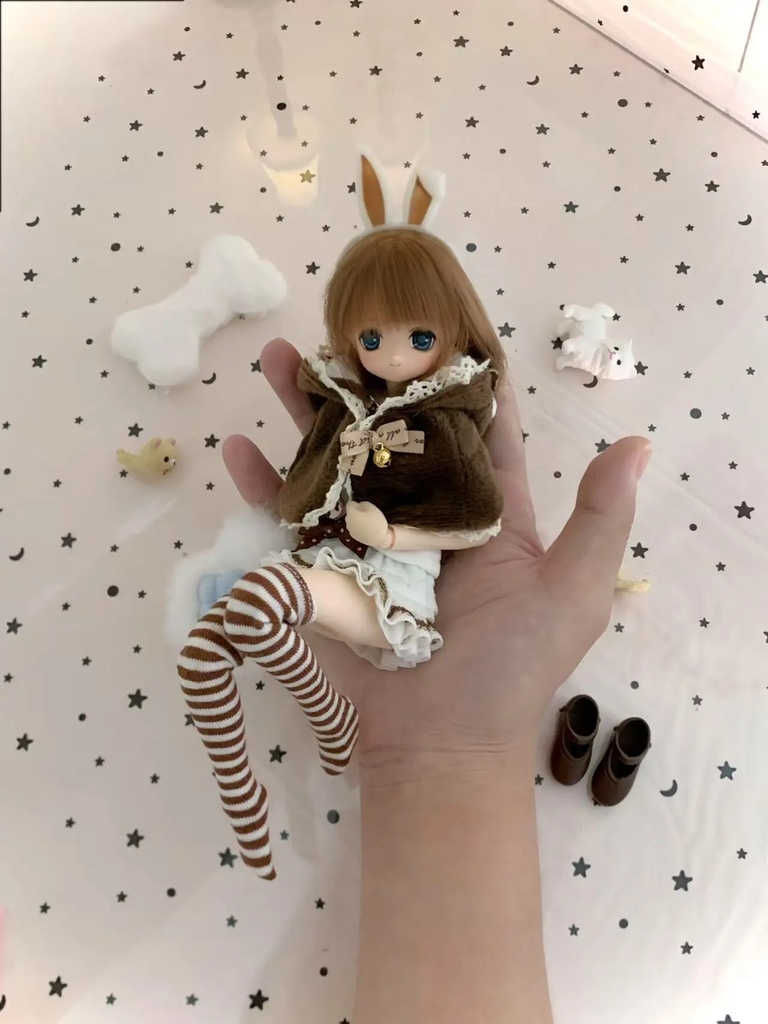 1/6ドール服 猫耳ケープ azone ob22 ob24