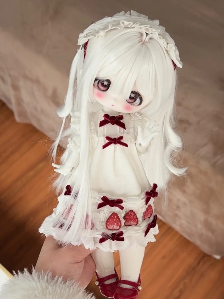 1/4ドール服 いちごクリーム 1/6ドール服 4点セット azone ob22 ob24