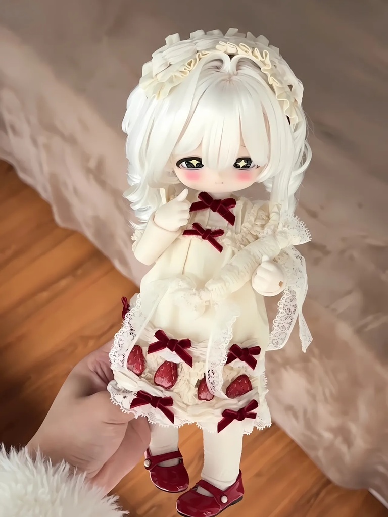 1/4ドール服 いちごクリーム 1/6ドール服 4点セット azone ob22 ob24