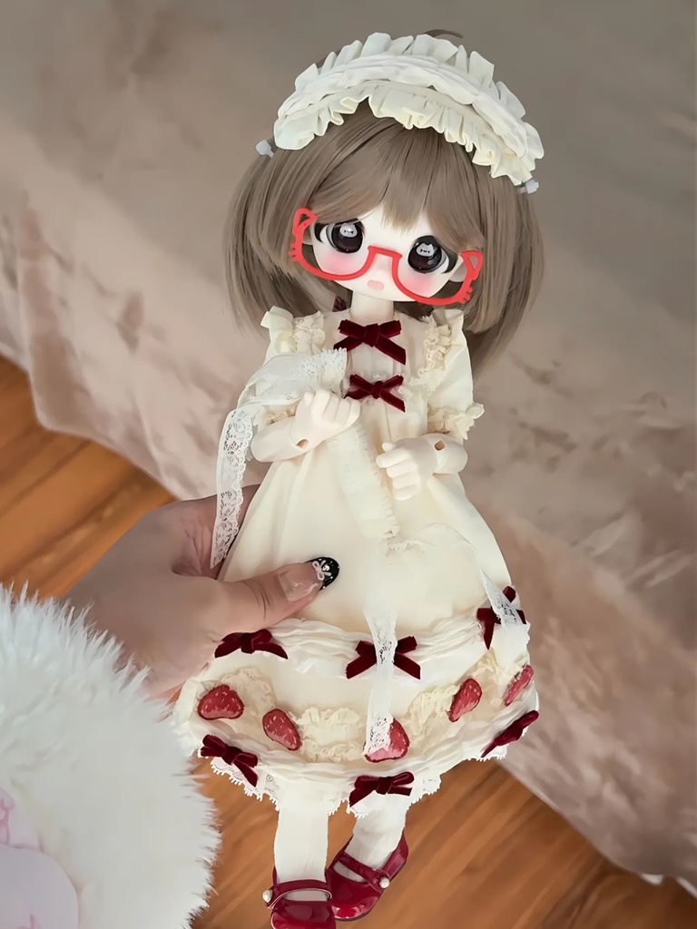 1/4ドール服 いちごクリーム 1/6ドール服 4点セット azone ob22 ob24