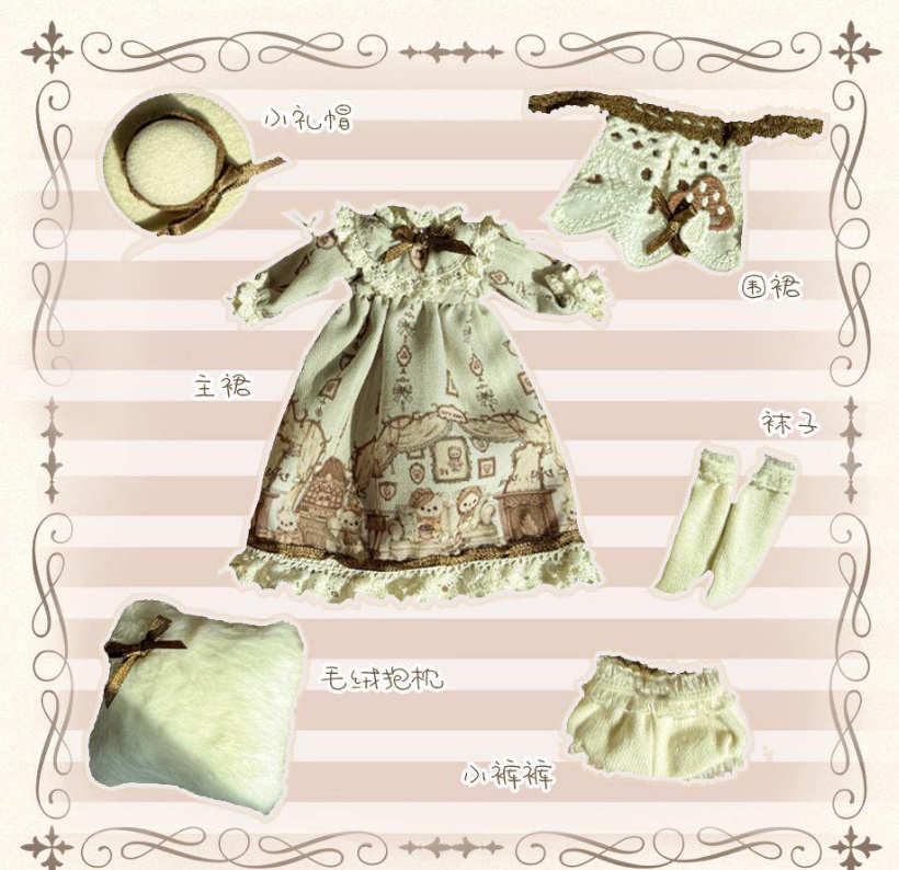 1/8ドール服 大1/12ドール服 ロリータ 6点セット