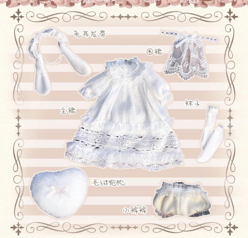 1/8ドール服 大1/12ドール服 ロリータ 6点セット