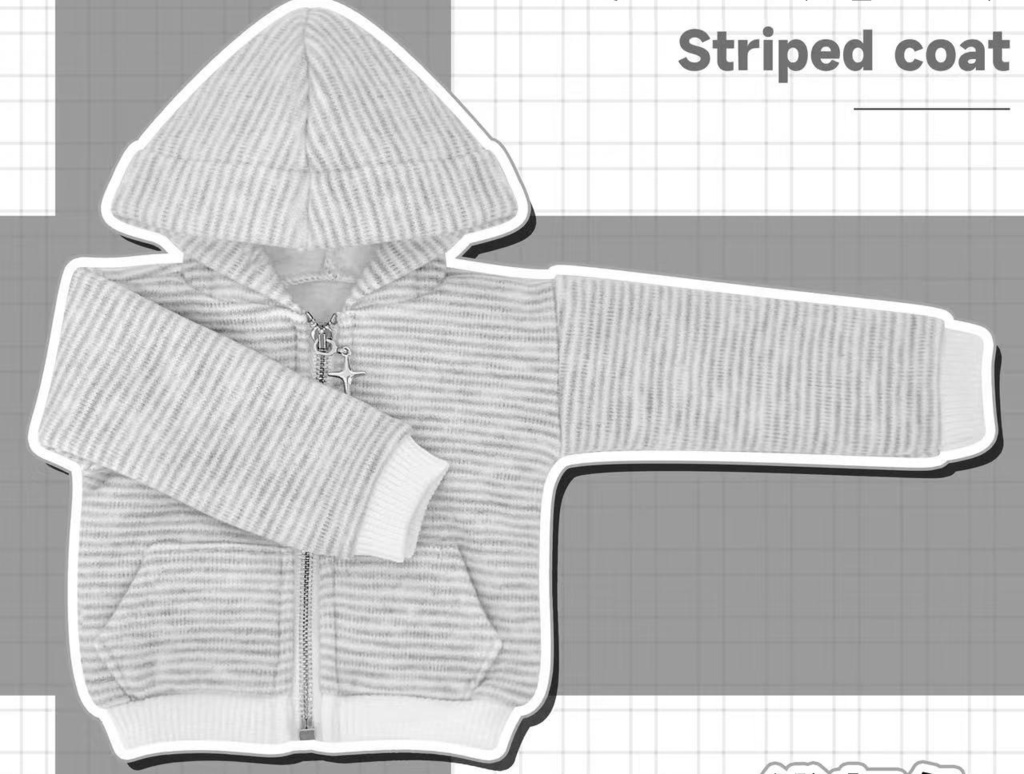 1/4ドール服 1/6ドール服 3色 ストライプジャケット ストライプアウター