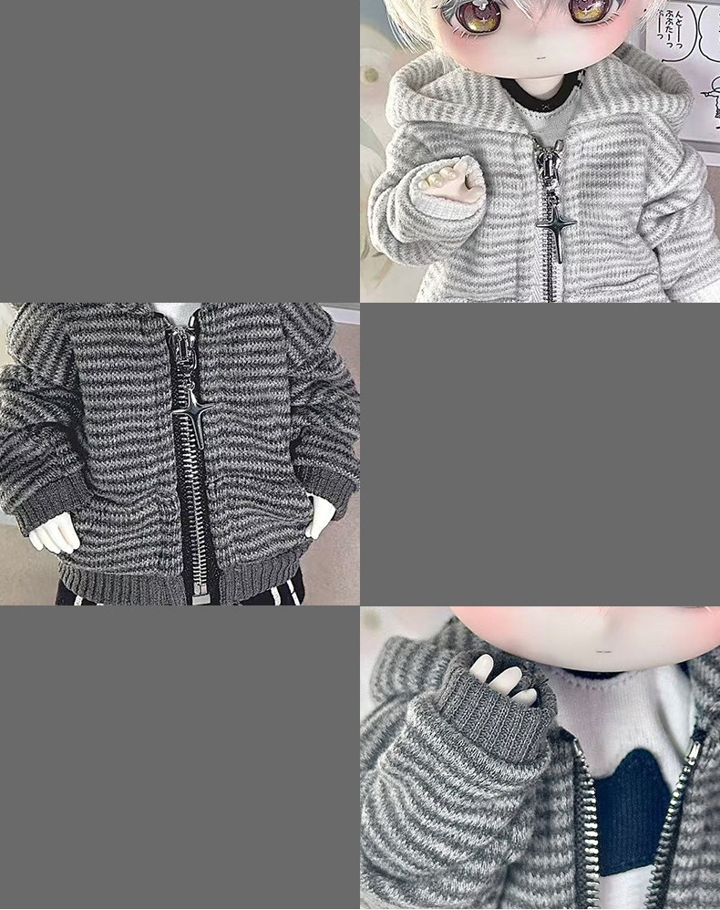 1/4ドール服 1/6ドール服 3色 ストライプジャケット ストライプアウター