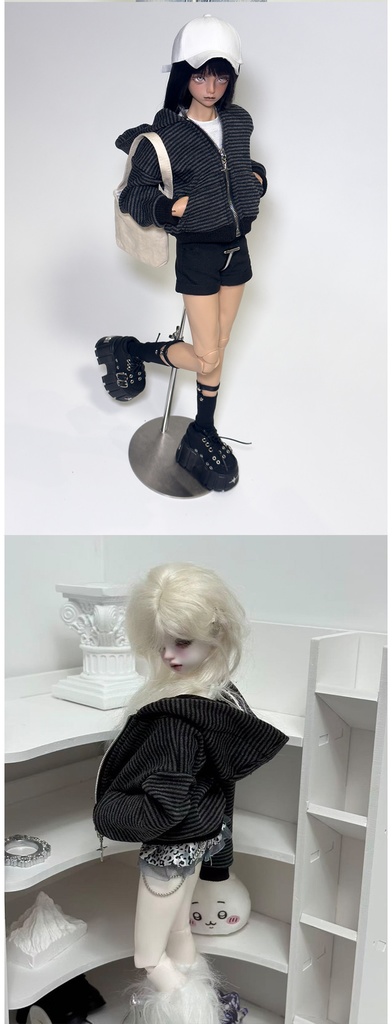 1/4ドール服 1/6ドール服 3色 ストライプジャケット ストライプアウター